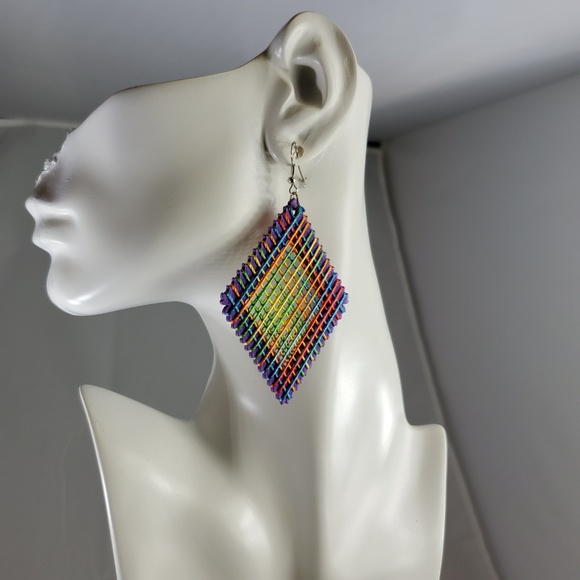 Hand Crafted Jewelry - Kenyan Hand Crafted Wood Earring with Thread